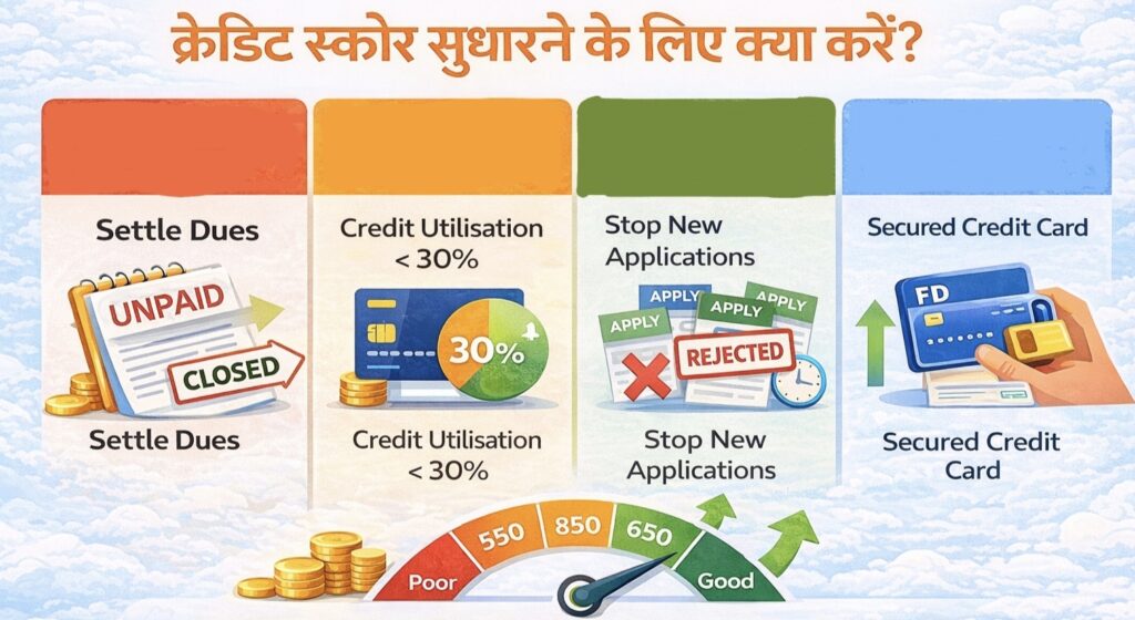 क्रेडिट स्कोर कैसे सुधारें?