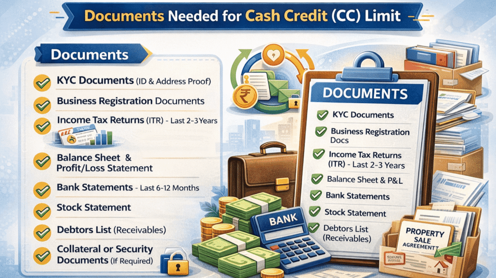 Cash Credit लेने के लिए जरूरी दस्तावेज
