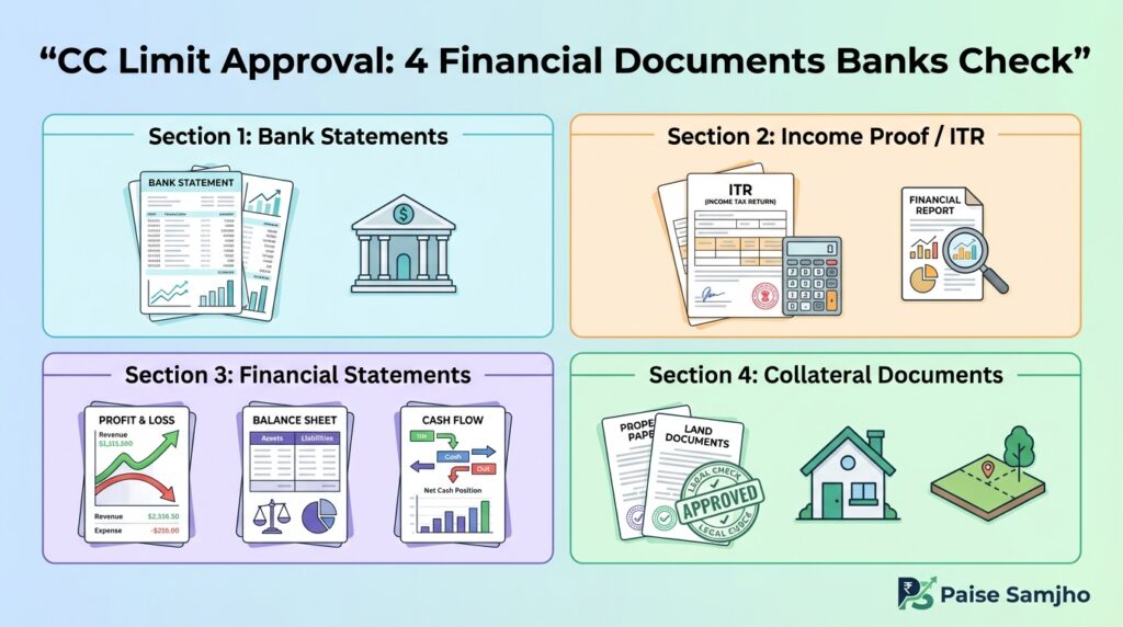 CC Limit के लिए कौन से दस्तावेज चाहिए?